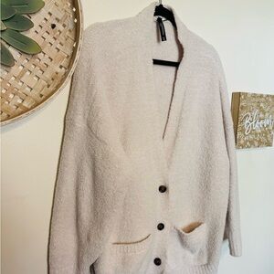 Torrid Cream Fleece Cardigan